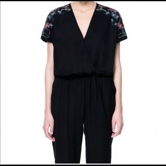 sale Zara sz m embroidered jumpsuit